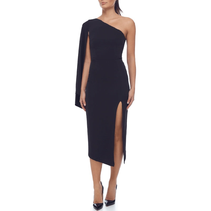 One-shoulder bandage dress