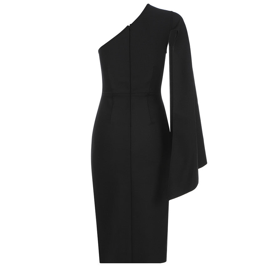 One-shoulder bandage dress